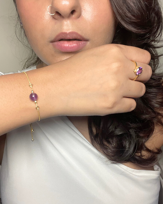 Amethyst Dew Drop Bracelet