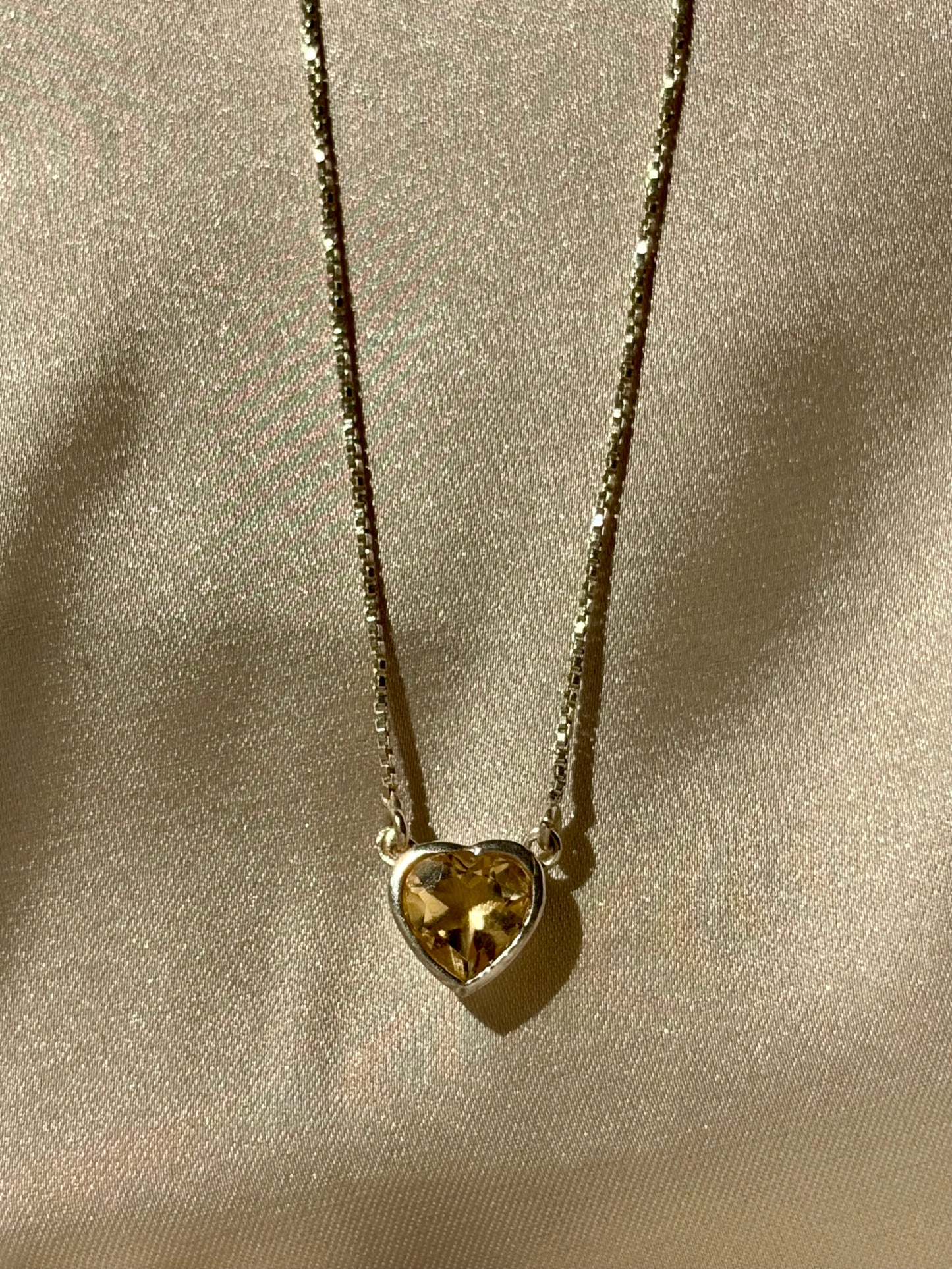 Citrine Golden Glow Heart Necklace