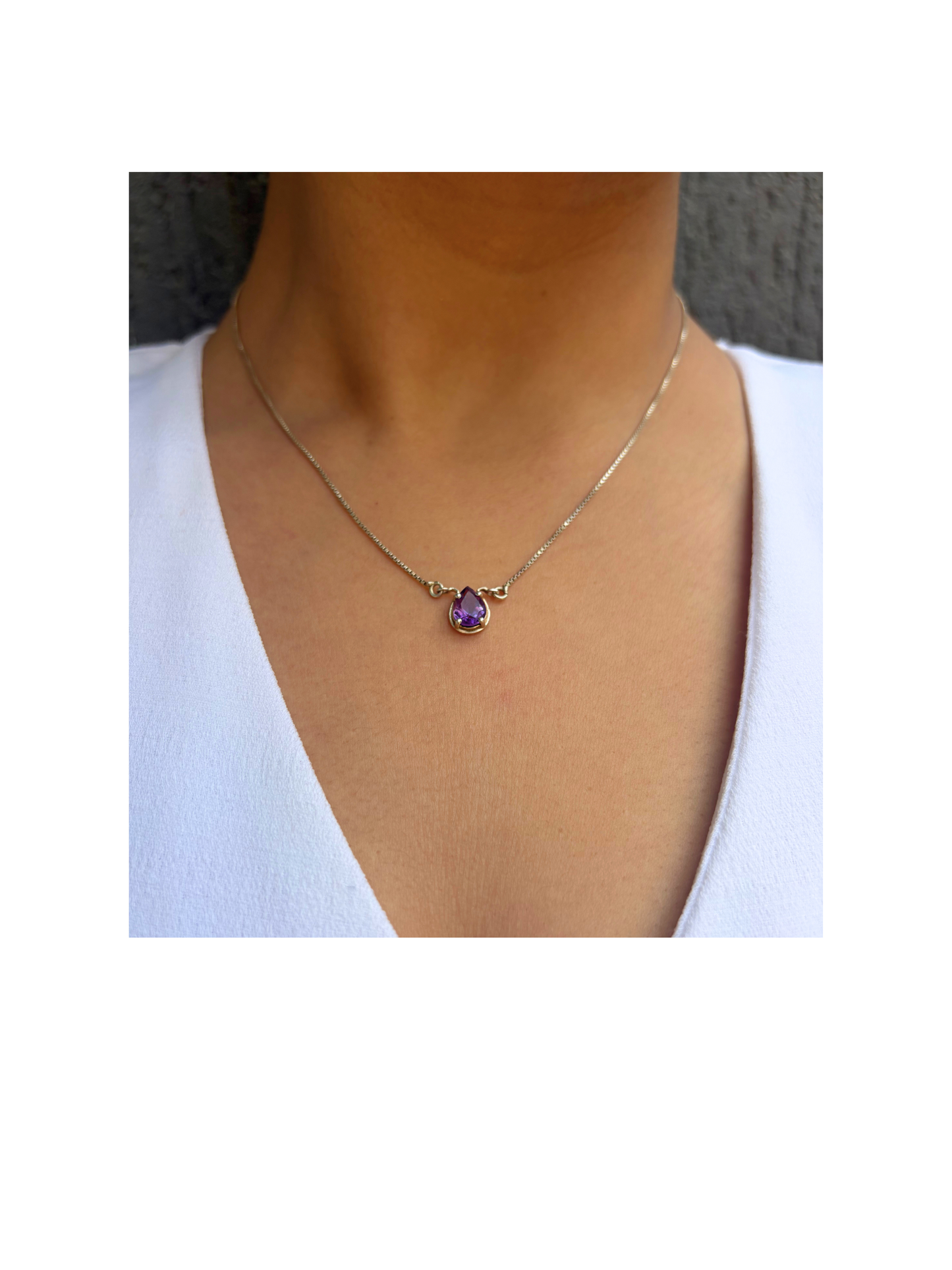 Amethyst Pause Pear Pendant