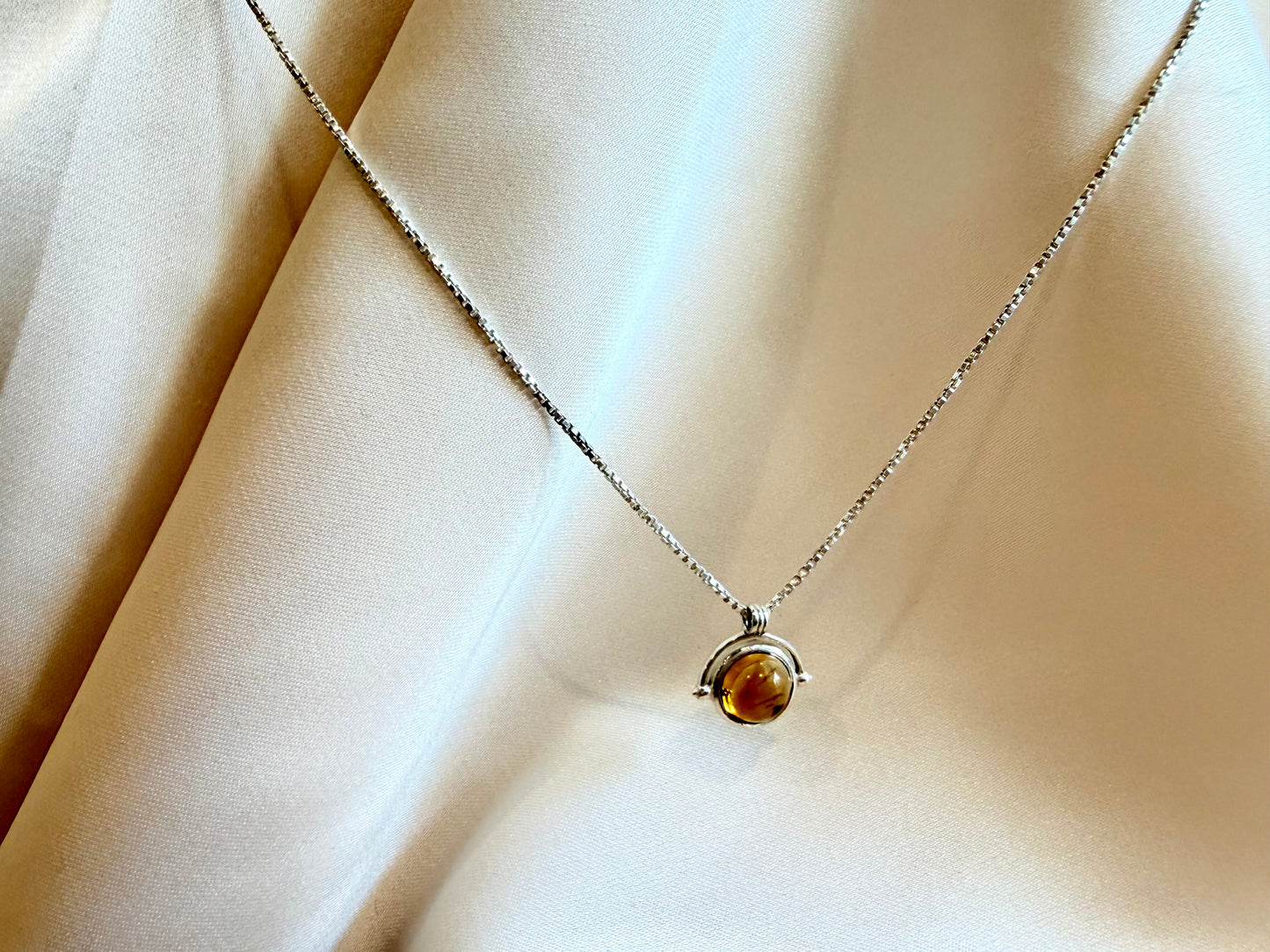 Citrine Golden Glow Round Necklace