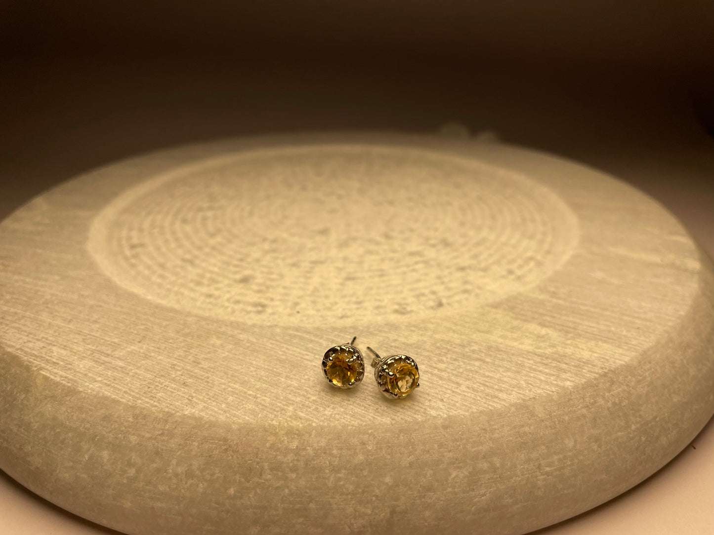 Citrine Halo Studs