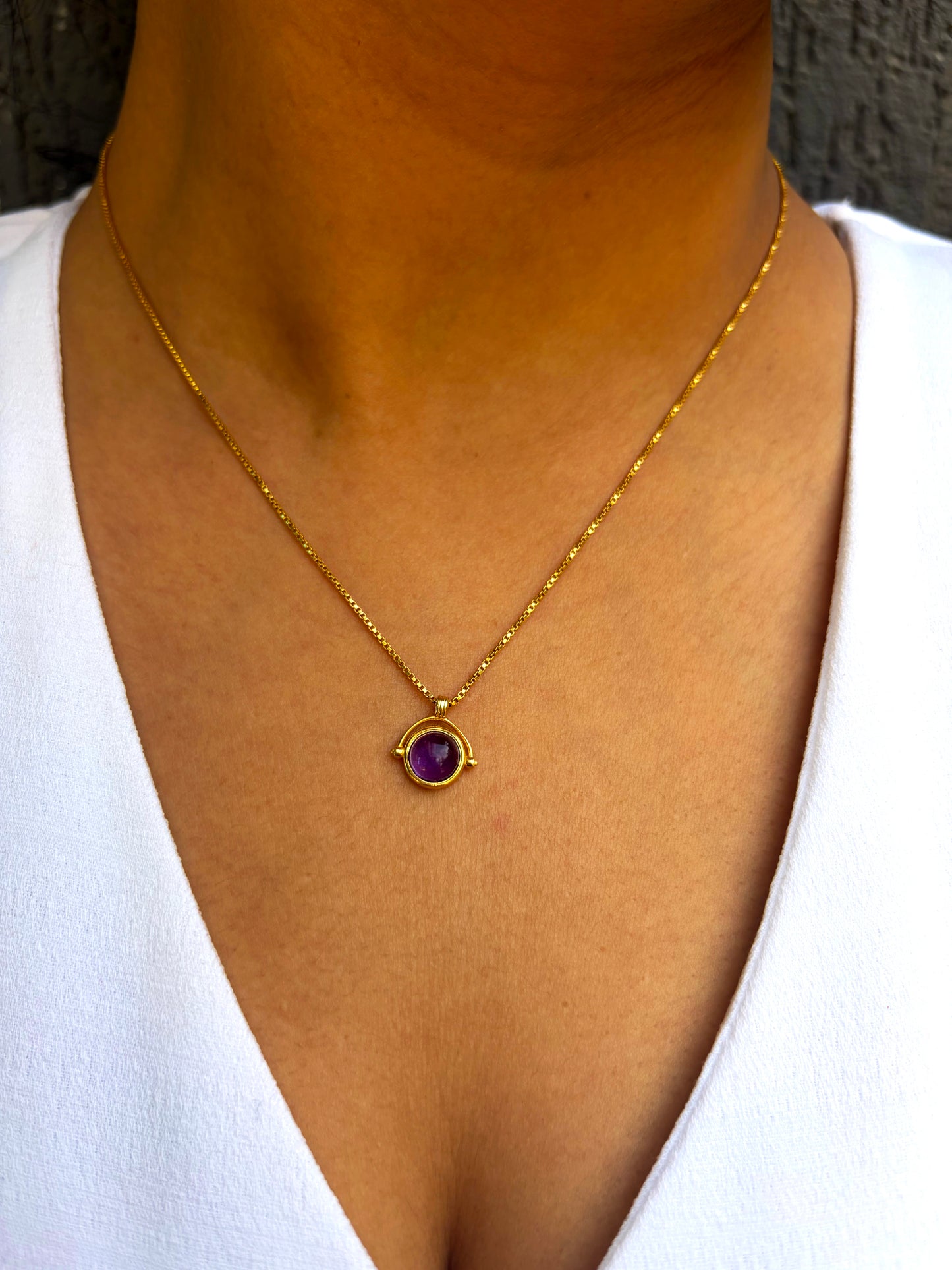 Bliss within Amethyst Round Pendant