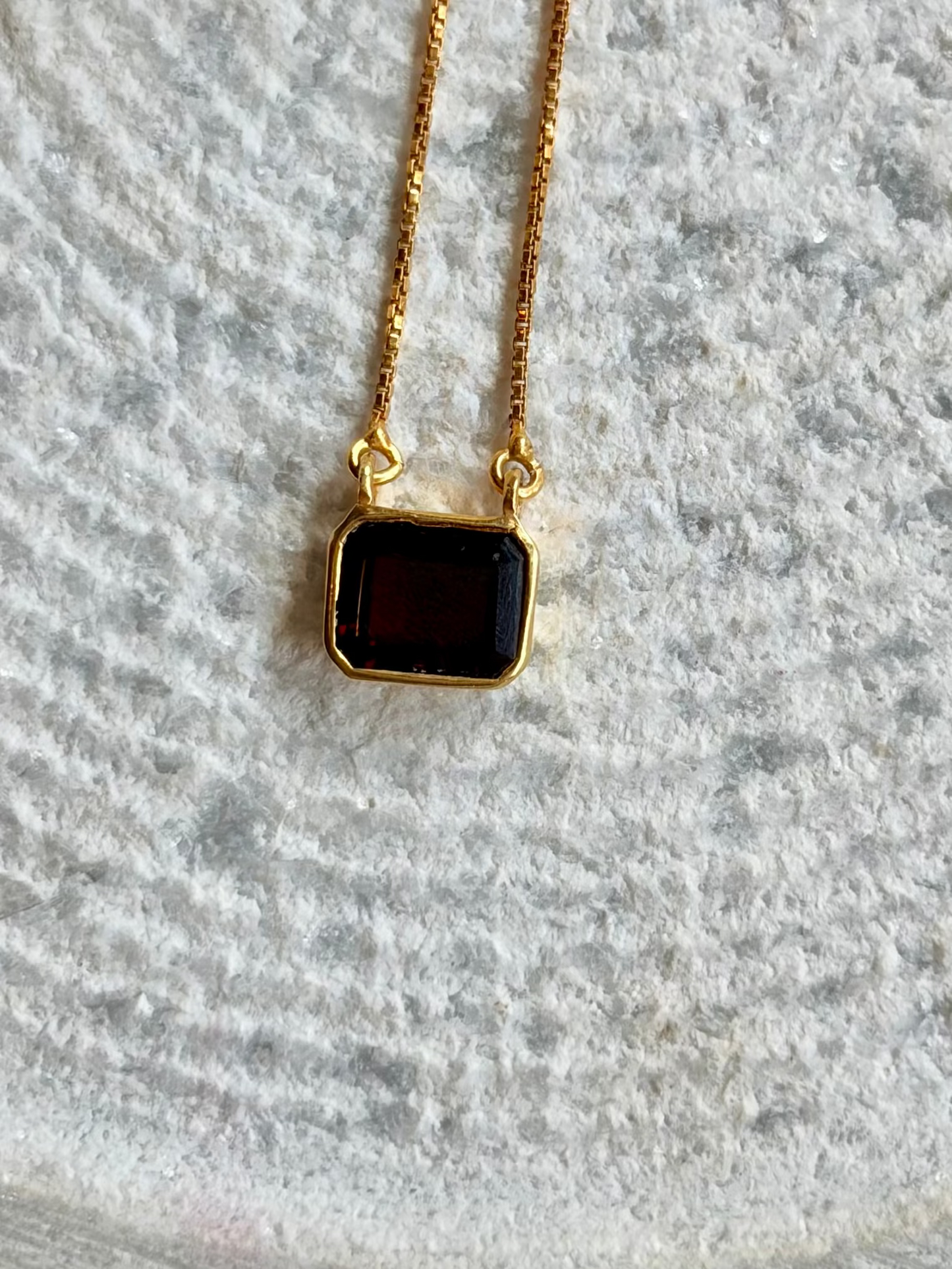 Garnet Ignited Square Pendant