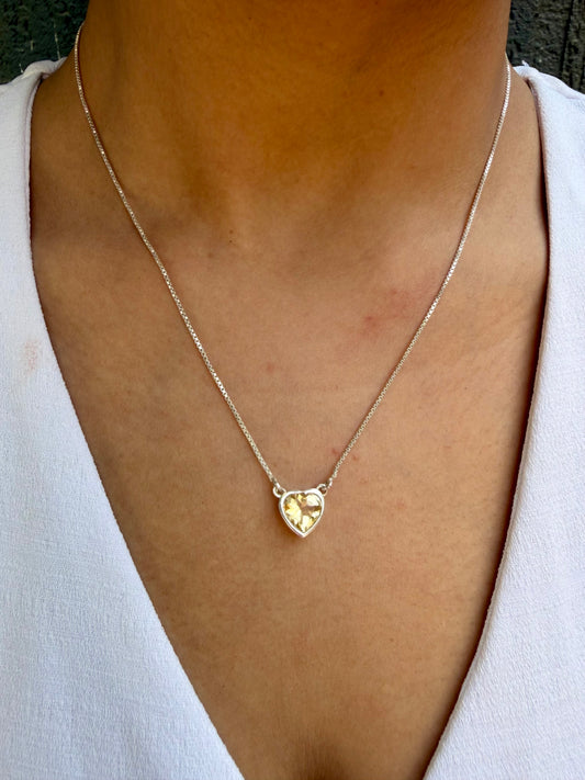 Citrine Golden Glow Heart Necklace