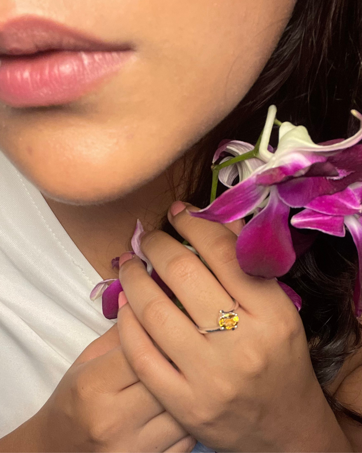 Citrine One Light Ring