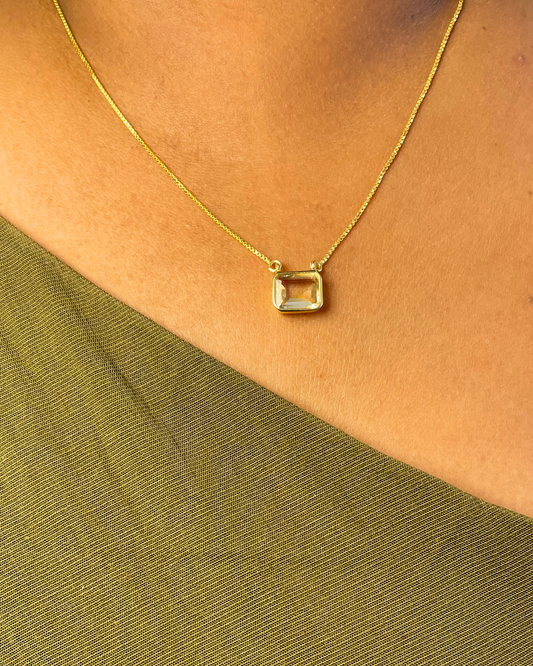 Citrine Sun Muse Emerald Cut Necklace