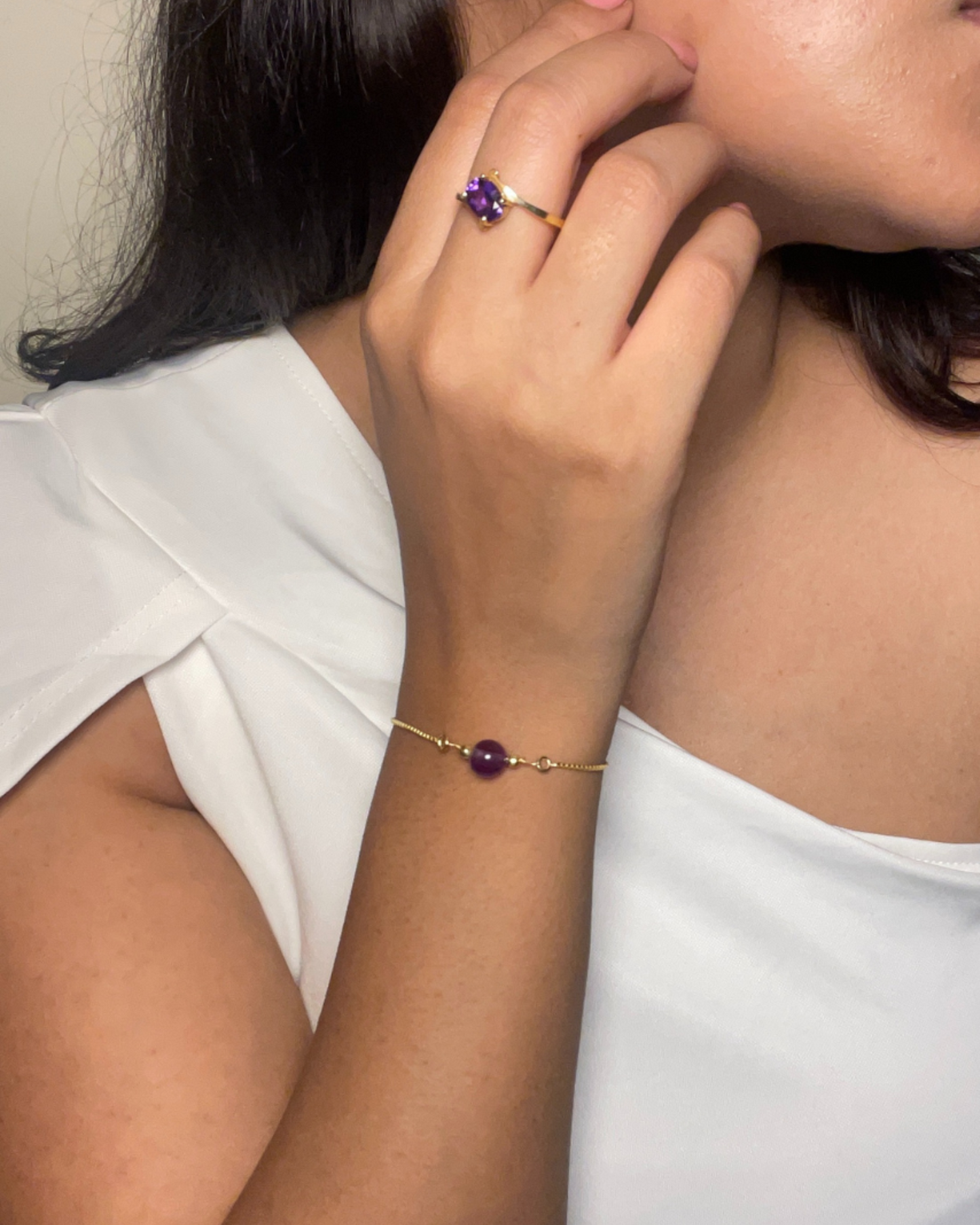 Amethyst Dew Drop Bracelet