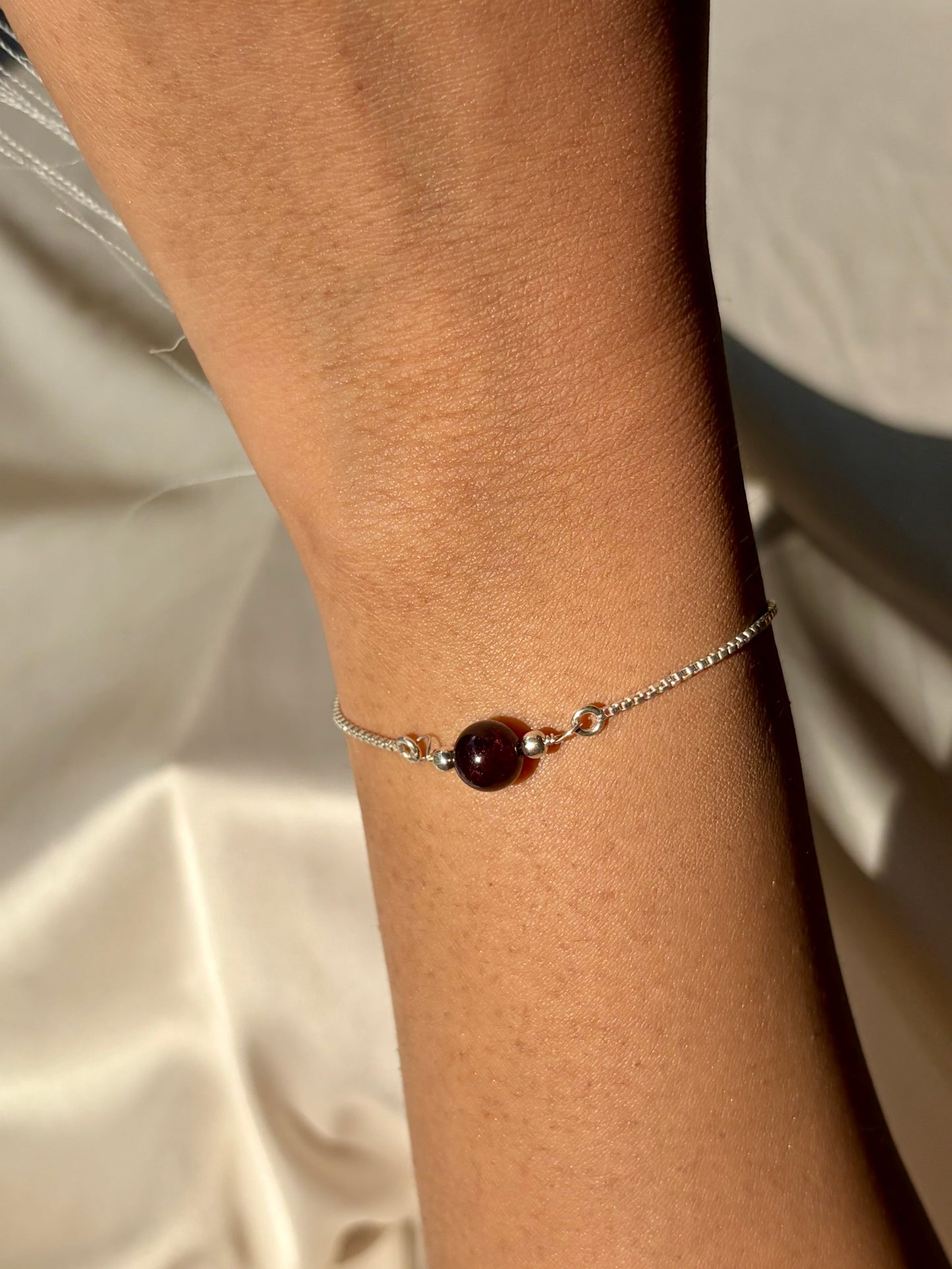Garnet I make it happen one Stone Bracelet
