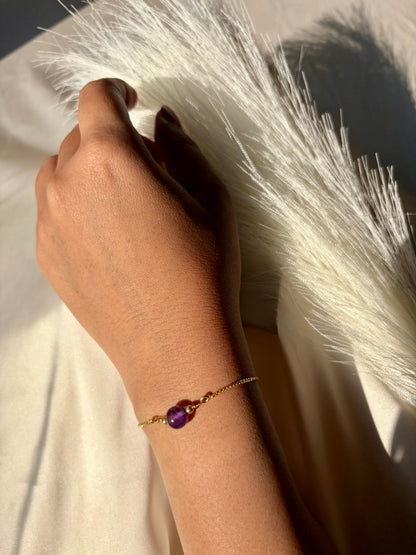 Amethyst Dew Drop Bracelet