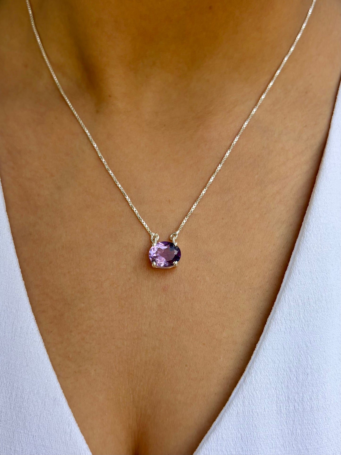 Amethyst Calm Keeper Oval Pendant