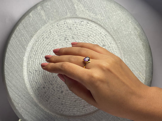 Amethyst Balance Ring
