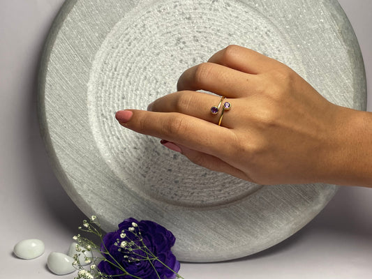 Garnet Desire Doubled Duo Ring