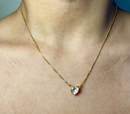 Rose Quartz Heart Neckclce