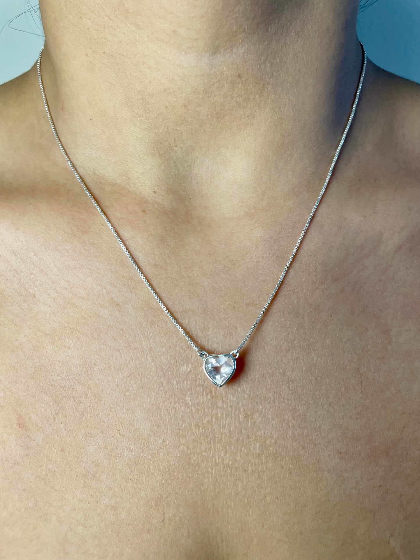 Rose Quartz Heart Neckclce