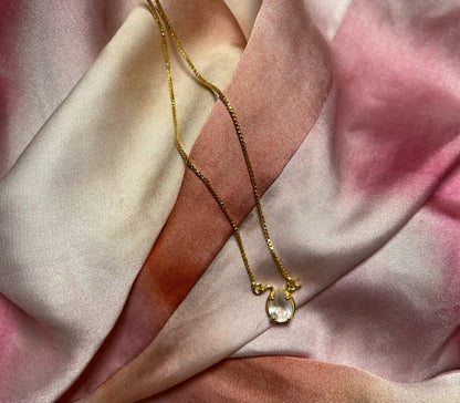 Love Me Knot Rose Quartz Oval Necklace