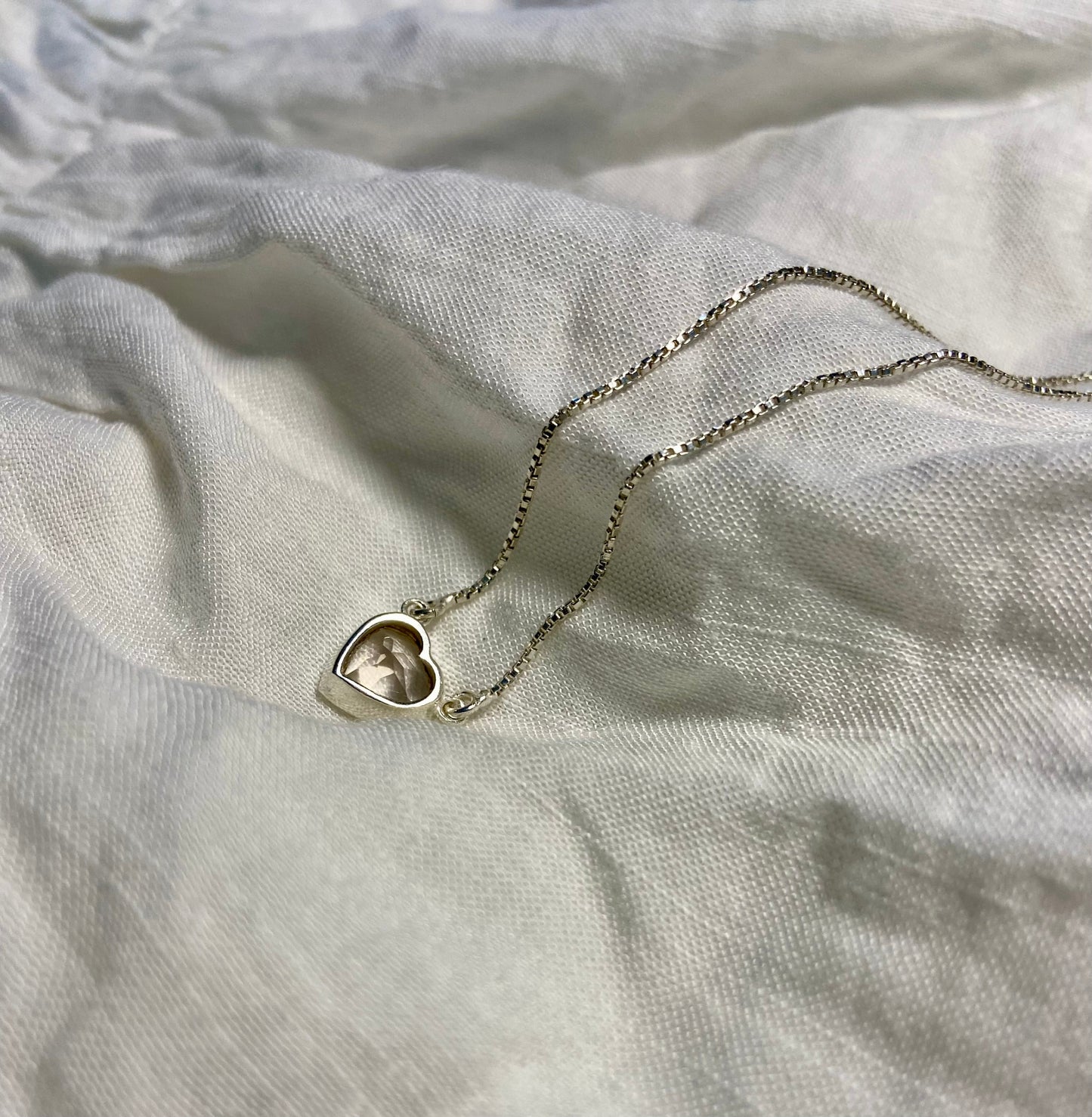 Rose Quartz Heart Neckclce