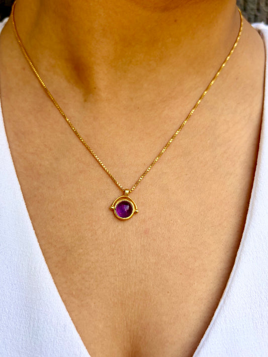 Amethyst Clarity Round Pendant