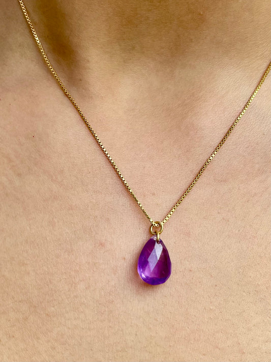 Amethyst Drop It Like It’s Calm Teardrop Pendant