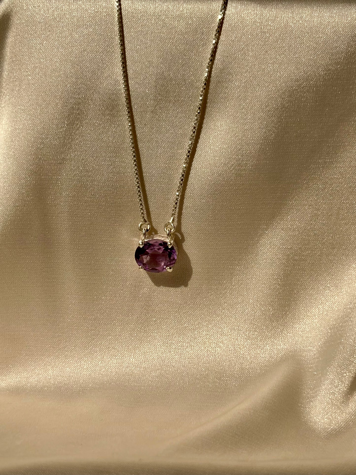 Amethyst Calm Keeper Oval Pendant