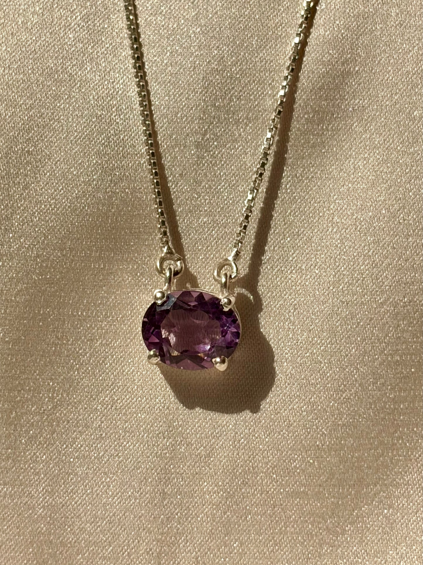 Amethyst Calm Keeper Oval Pendant
