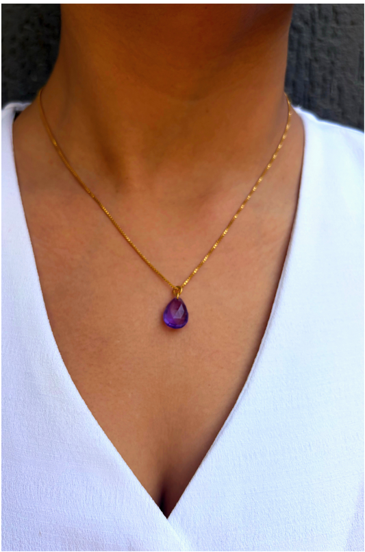 Amethyst Drop It Like It’s Calm Teardrop Pendant
