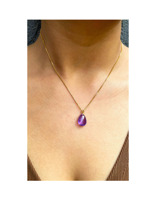 Amethyst Drop It Like It’s Calm Teardrop Pendant