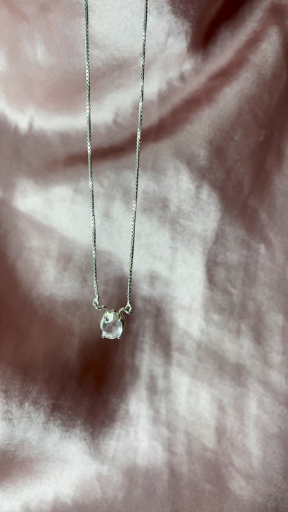 Love Me Knot Rose Quartz Oval Necklace