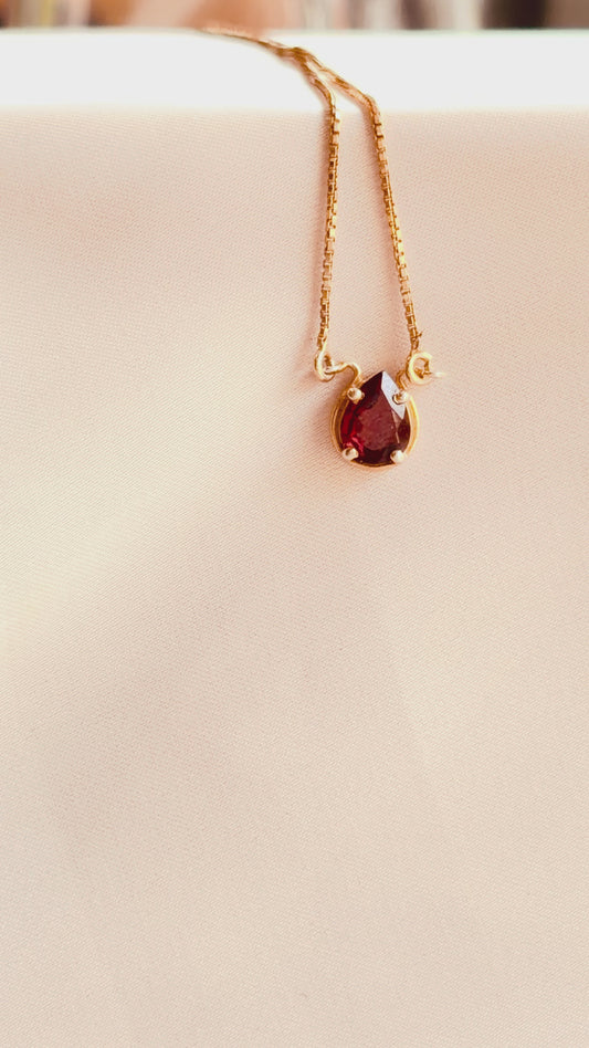 Garnet  the Rooted flame Necklace.