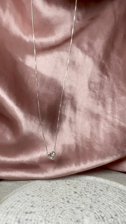 Rose Quartz Heart Neckclce
